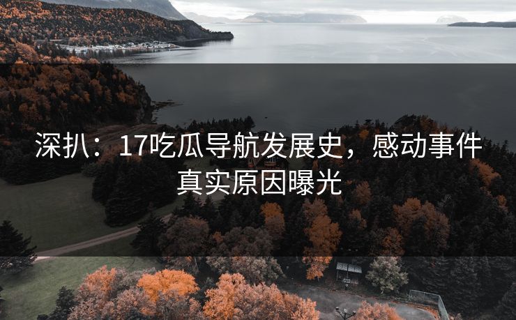 深扒：17吃瓜导航发展史，感动事件真实原因曝光