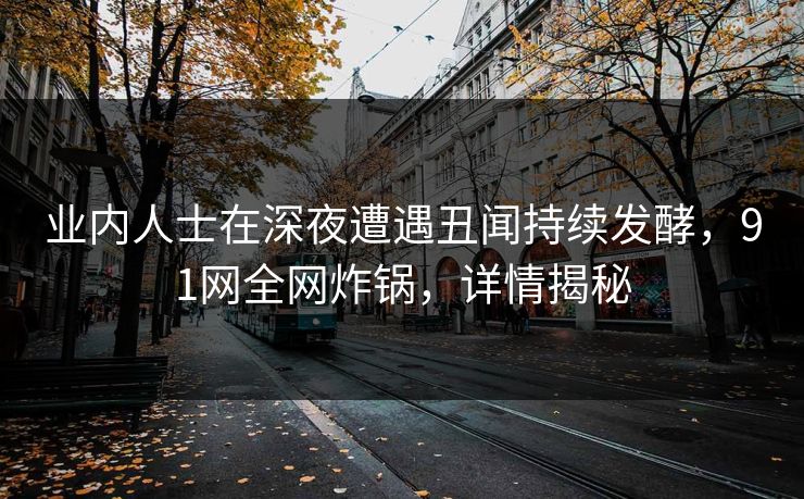 业内人士在深夜遭遇丑闻持续发酵，91网全网炸锅，详情揭秘
