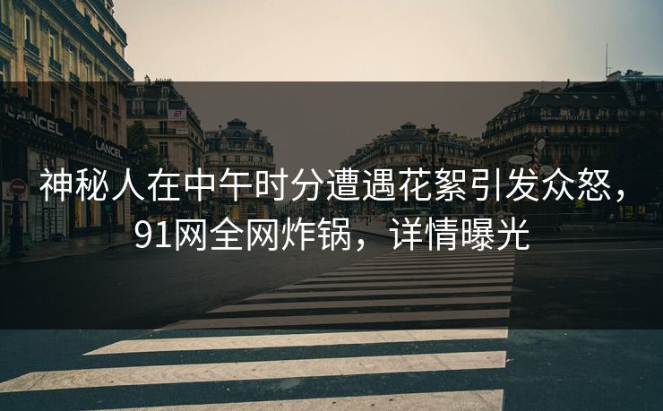神秘人在中午时分遭遇花絮引发众怒，91网全网炸锅，详情曝光