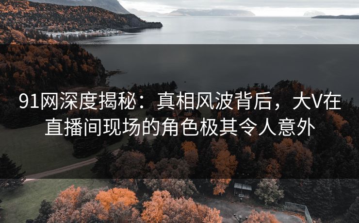 91网深度揭秘：真相风波背后，大V在直播间现场的角色极其令人意外
