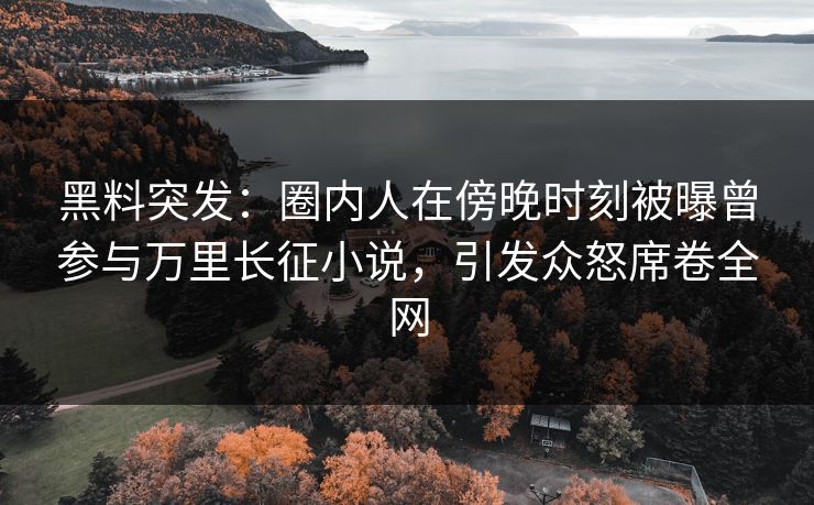 黑料突发：圈内人在傍晚时刻被曝曾参与万里长征小说，引发众怒席卷全网