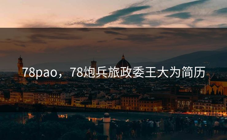 78pao，78炮兵旅政委王大为简历