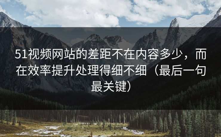 51视频网站的差距不在内容多少，而在效率提升处理得细不细（最后一句最关键）